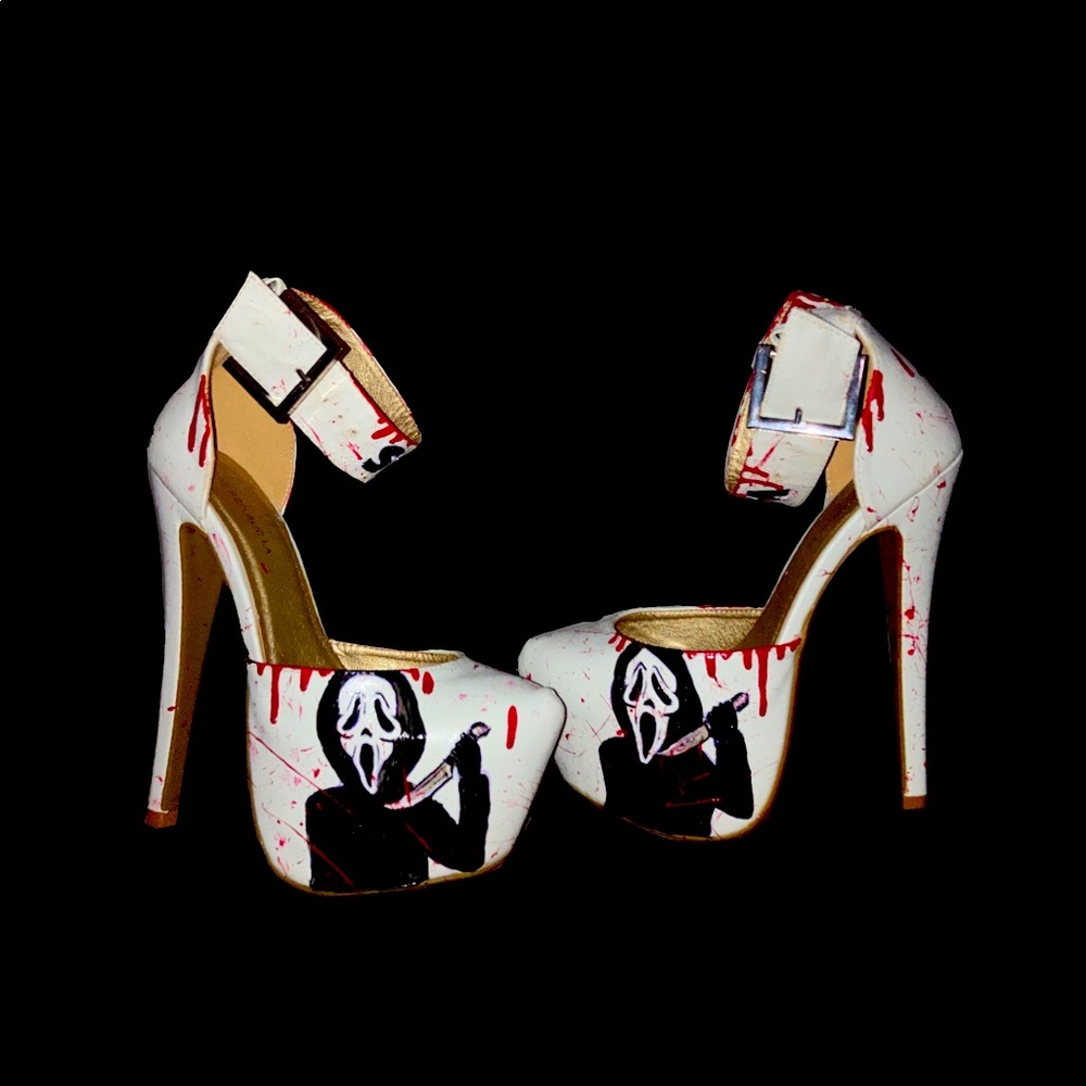 Custom painted SCREAM heels size 7